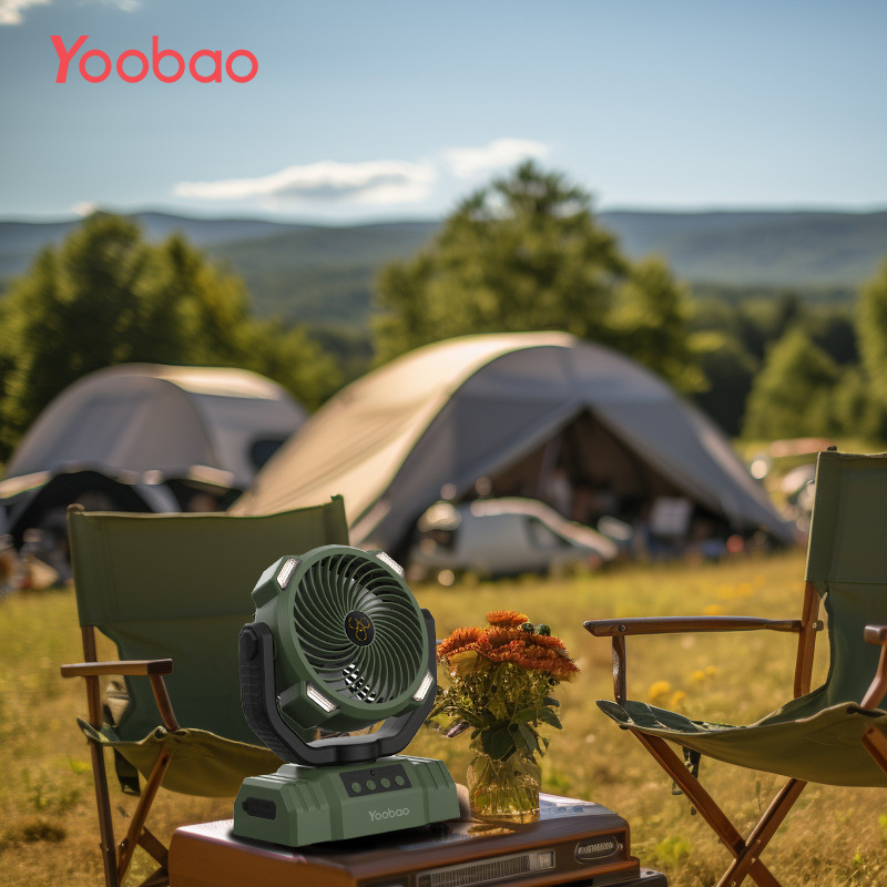 Quạt Tích Điện Yoobao F8 PRO - 10.000mAh | Điều Khiển Từ Xa | Xoay 360° | Đèn LED | Sạc Dự Phòng - Hàng chính hãng