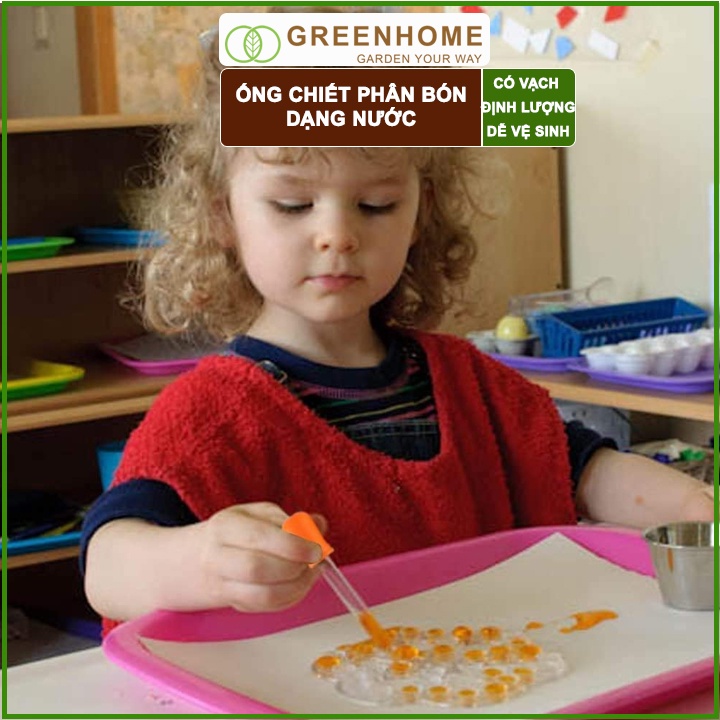 Ống Pipet GreenHome, 5ml, D15cm, Chiết Phân Bón Dạng Nước, Có Vạch Định Lượng, Đa Năng, Tiện Dụng