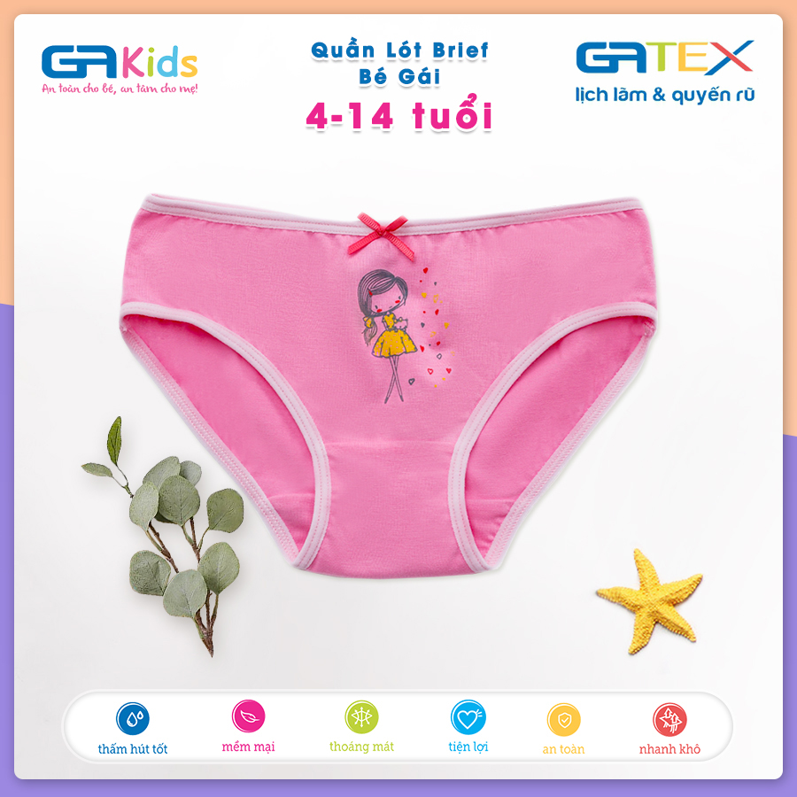 Set 3 Quần Lót Brief Cho Bé Gái GAKIDS - Cotton Cao Cấp, Sự dễ thương và thoải mái