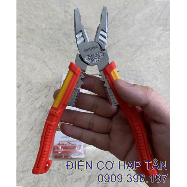 Kìm đa năng 8" OKUMA , cắt dây, bấm cốt, vặn bulong