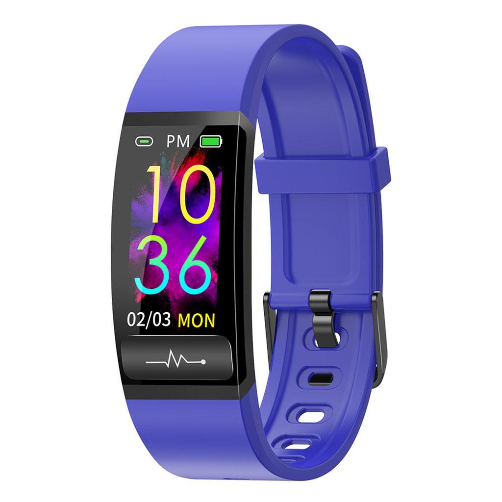 Smart Watch Tracker Body Temperature Blood Pressure Heart Rate IP67 Blue