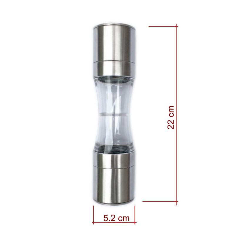 LỌ ĐỰNG VÀ XAY HẠT TIÊU ĐA NĂNG 2 ĐẦU INOX 304
