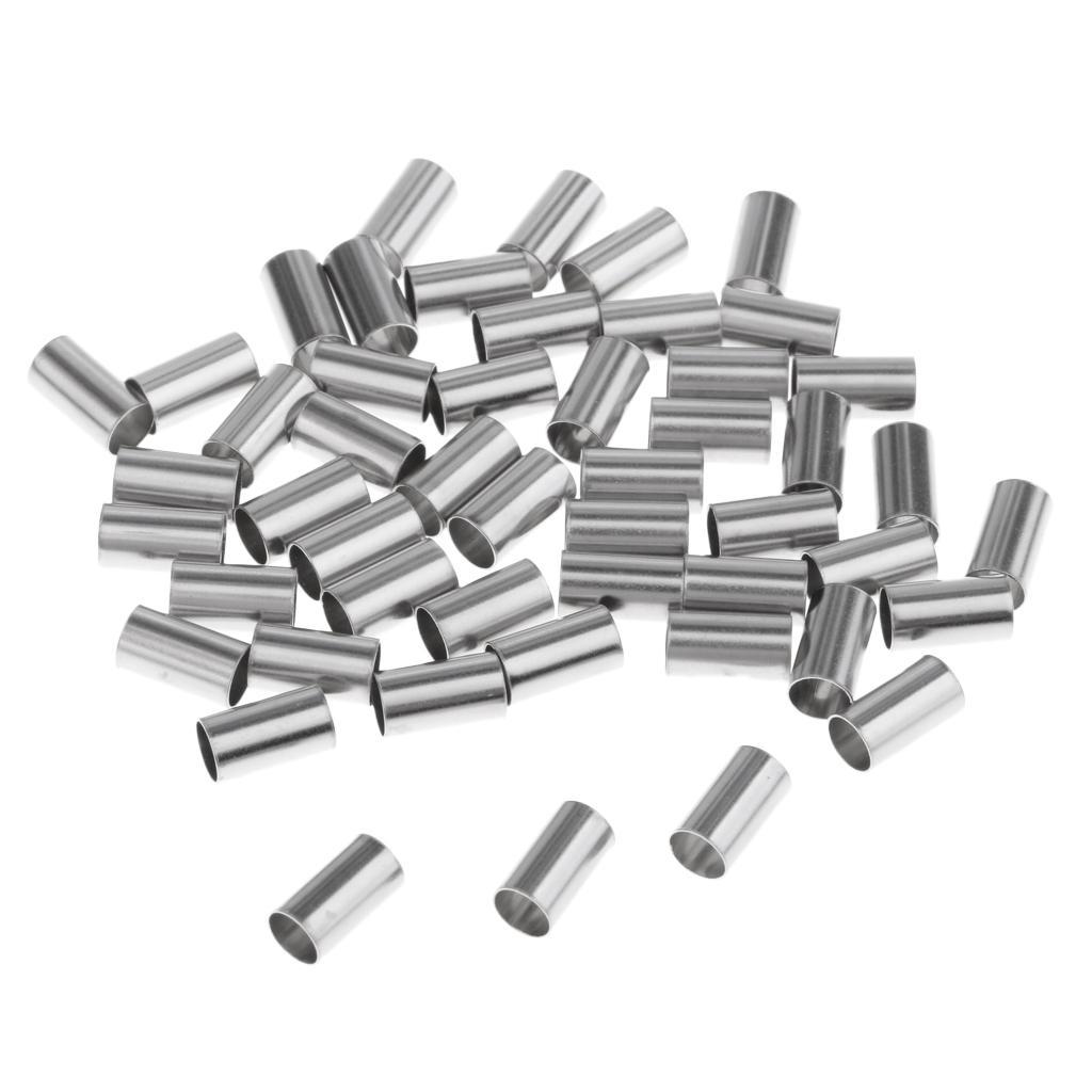 50x Single Fishing Crimp Sleeves Copper Tube Connector 7 Size