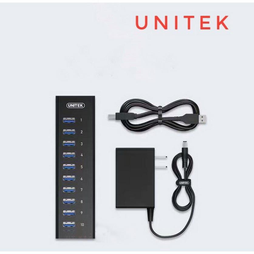 BỘ CHIA HUB USB 3.0 10 PORT TỐC ĐỘ 5 GBPS NGUỒN 5V4A UNITEK H305A - HÀNG CHÍNH HÃNG