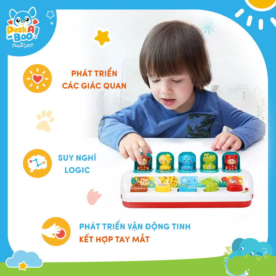 Đồ Chơi Nút Bật Rèn Luyện Tay-Mắt Cho Bé PEEK A BOO PAB048