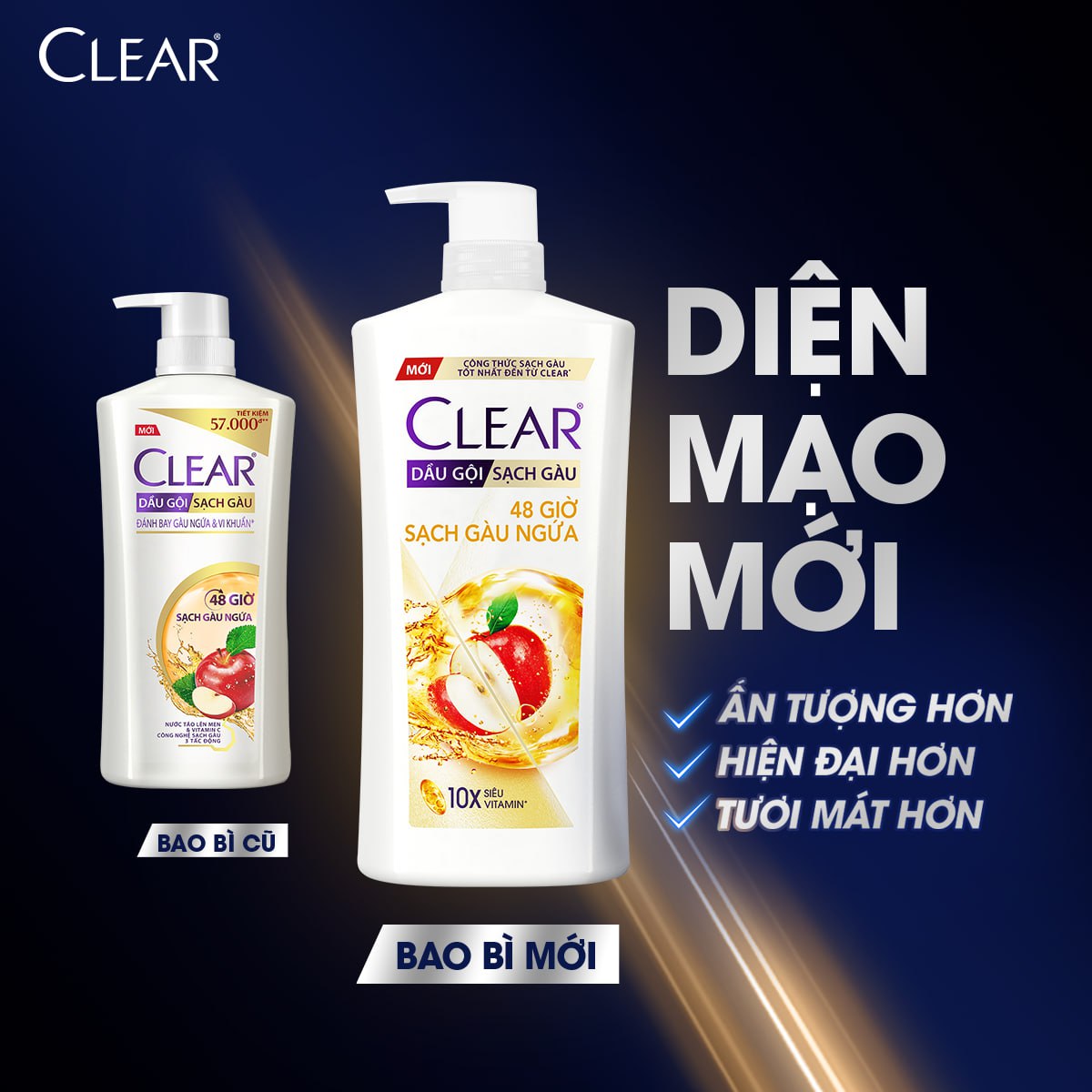 Dầu Gội Clear Thảo Dược Nuôi Dưỡng Da Đầu Từ Gốc, Sạch Gàu Và Giảm Gãy Rụng 630g - Gừng &amp; Hoa Cúc