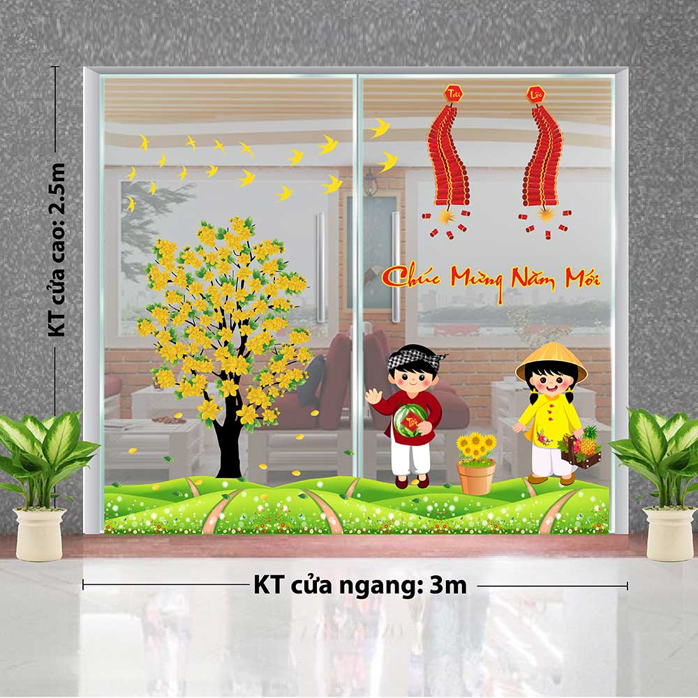 Decal trang trí tết combo số 7