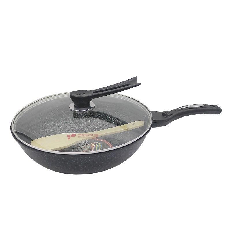 Chảo Chống Dính Siêu Bền Sâu Lòng Đá Coopia Hàn Quốc có nắp kính size 32cm