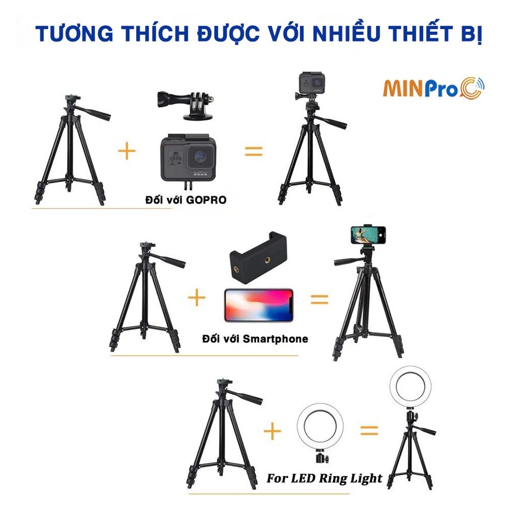 Giá đỡ điện thoại 3 chân chụp ảnh kèm kẹp điện thoại nút remote tương thích với nhiều dòng máy