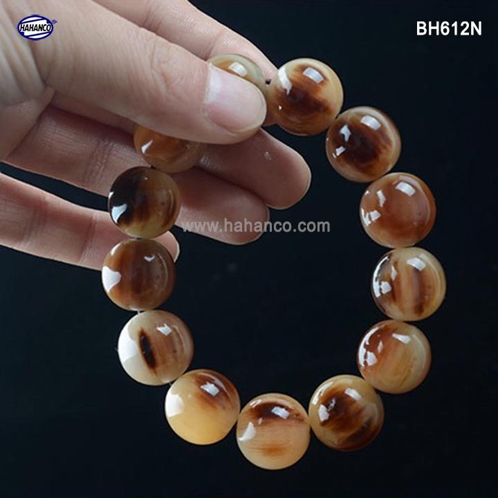 Vòng Tay sừng bò Châu Phi màu vân nưa (BH612N) Giúp Tâm Bạn Tĩnh - Sức Khỏe Bình An - Tài Lộc - Bracelet of HAHANCO