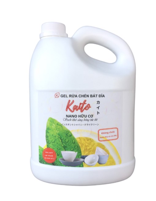Gel Rửa Chén Bát Đĩa Nano Hữu Cơ KAITO VIỆT NAM - Hương Chanh – 3,6 KG
