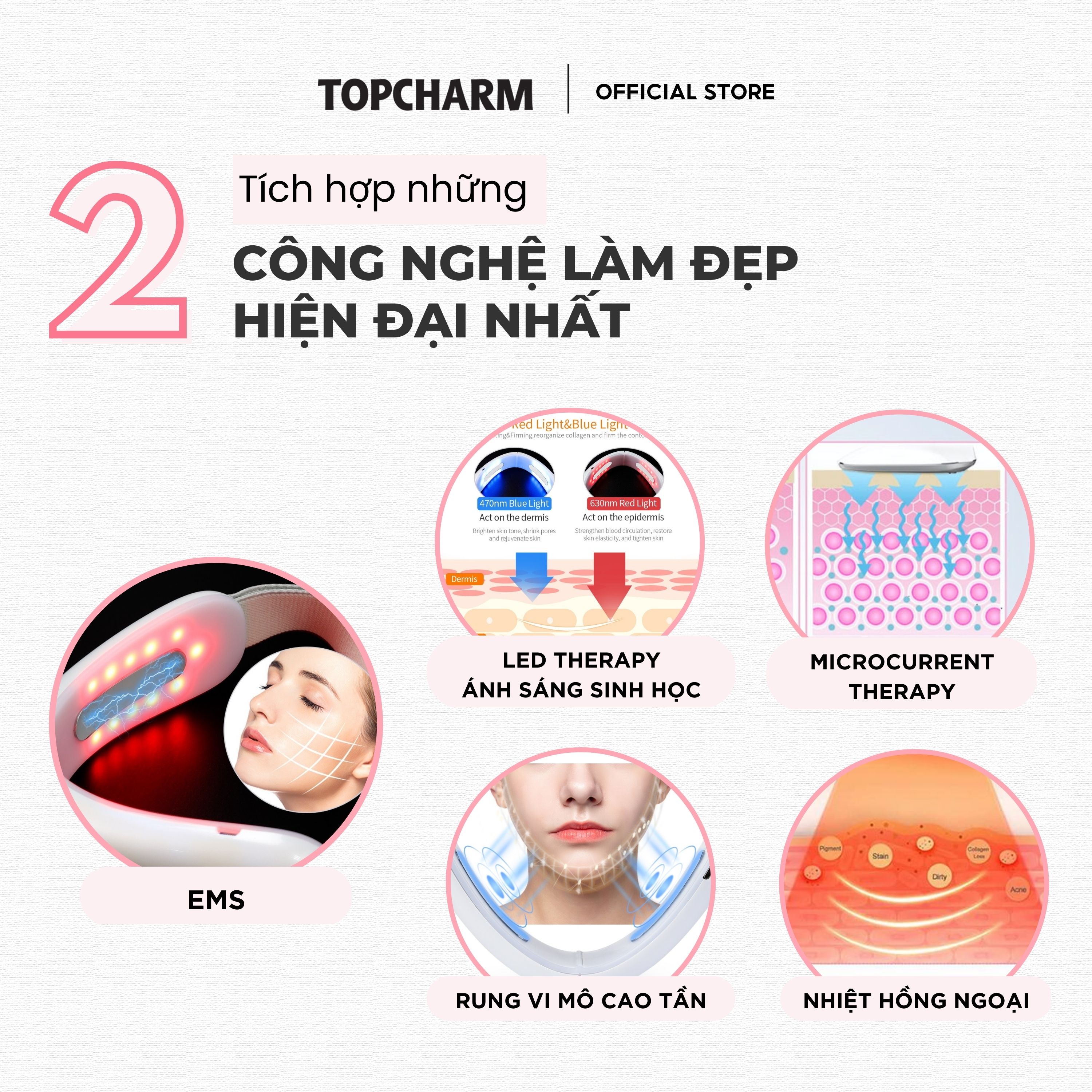 Máy nâng cơ trẻ hoá da giúp thon gọn tạo cằm V-Line TOPCHARM