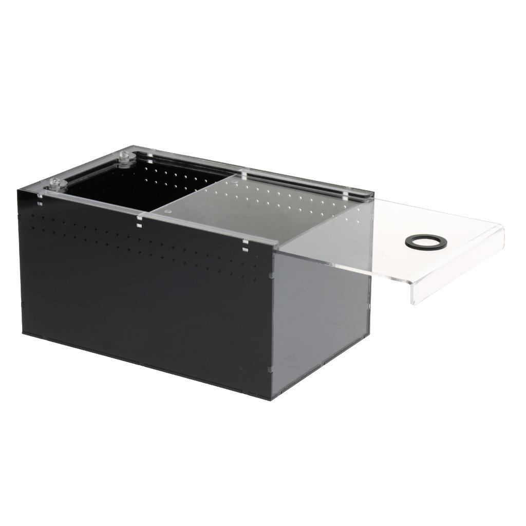Acrylic Transparent Pet Reptiles Box Breeding Tanks Container For Lizard Chameleon Spider Snake 23 x 15 x 12cm
