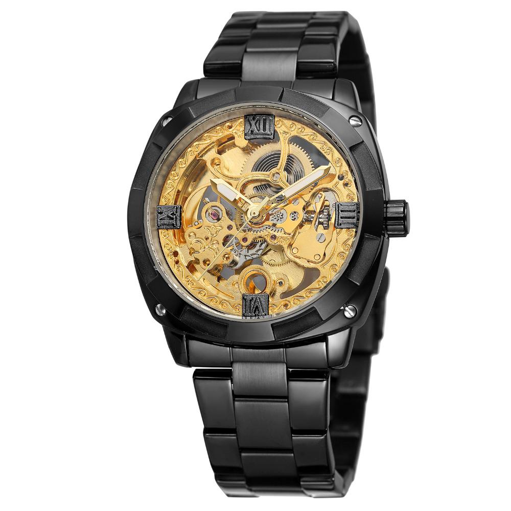 Đồng hồ doanh nhân thời trang nam FORSINING 207-1 bằng thép không gỉ, hiển thị thời gian, chống thấm nước 3ATM 