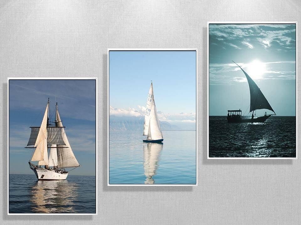 Bộ Tranh Treo Tường Tráng Gương Thuận Buồm Xuôi Gió Cao Cấp . Tặng kèm Đinh Treo Không Cần Khoan Tường