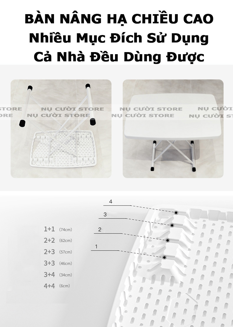 Bàn Làm Việc Gấp Gọn Lớn; Bàn Ghế Cắm Trại Dã Ngoại; Bàn Nâng Hạ Chữ Nhật Thông Minh; Bàn Ăn Để Giường Đa Năng