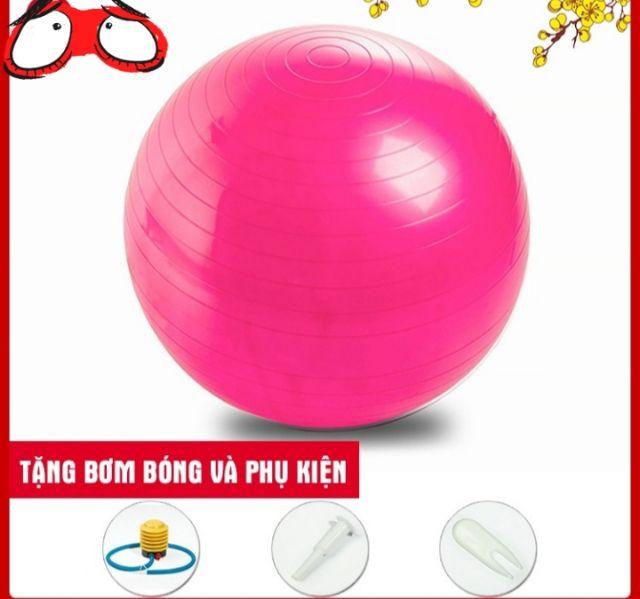 * Bóng tập Yoga cao cấp 65cm dày dặn chống nổ - Tặng kèm bơm bóng