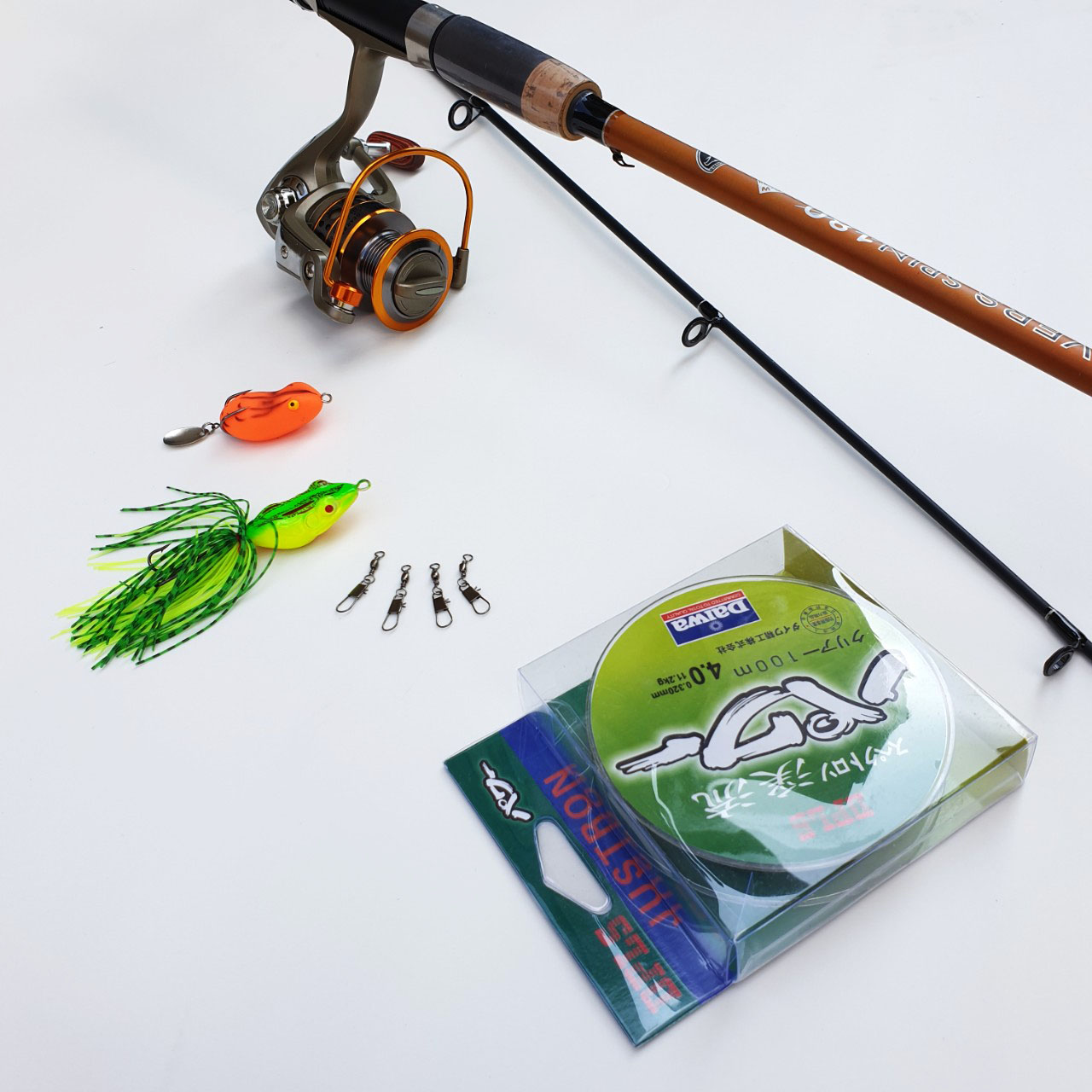 Bộ Cần Câu lure Avers spin + máy câu cá LC kim loại + tặng phụ kiện