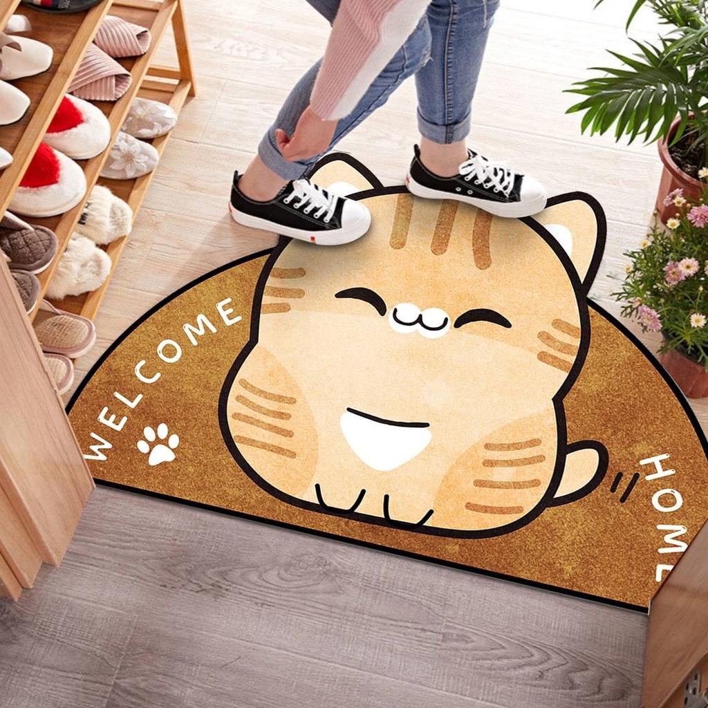 Thảm lau chân silicon hình gấu cute siêu thấm nước, chống trơn trượt size 40x60 cm