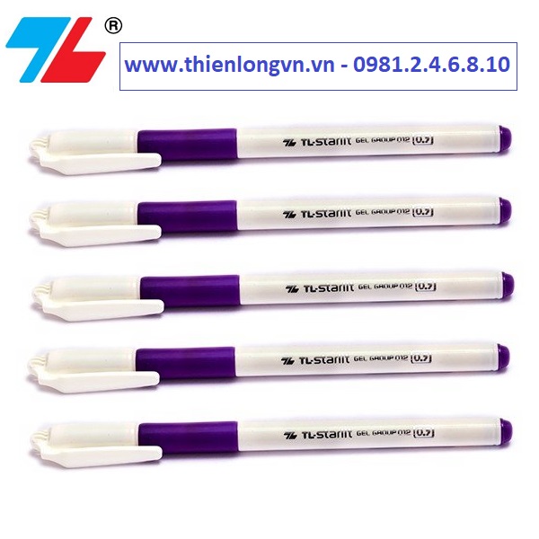 Combo 5 cây bút gel 0.5mm Thiên Long; GEL-012 mực tím