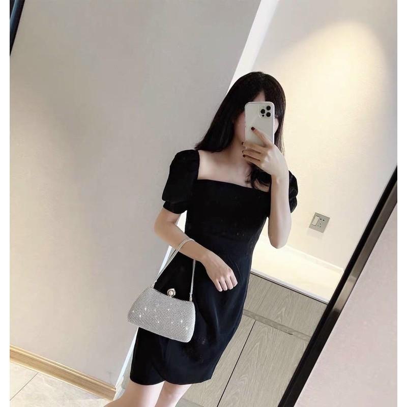 Túi hộp đính đá cầm tay thanh lịch, sang trọng