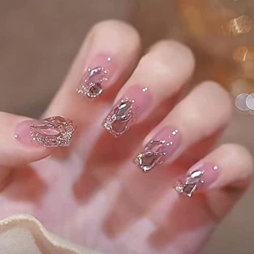 Miếng Dán Trang Trí Móng Tay Đính Đá Lấp Lánh Xinh Xắn