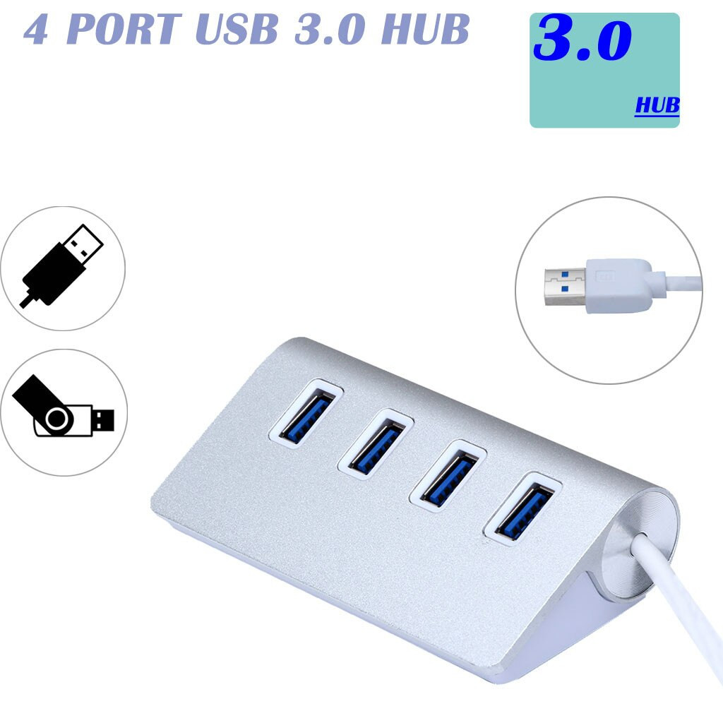 Bộ HUB Chia 4 Cổng USB 3.0 Vỏ Hợp Kim Nhôm Sang Trọng - Hàng nhập khẩu