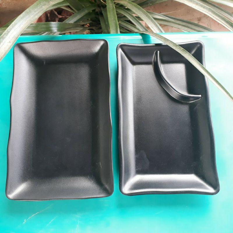 Khay đĩa nhựa phíp MẪU CHỮ NHẬT NHIỀU KIỂU %melamine đựng thịt nướng BBQ, sushi dùng cho nhà hàng quán ăn kiểu Nhật Hàn