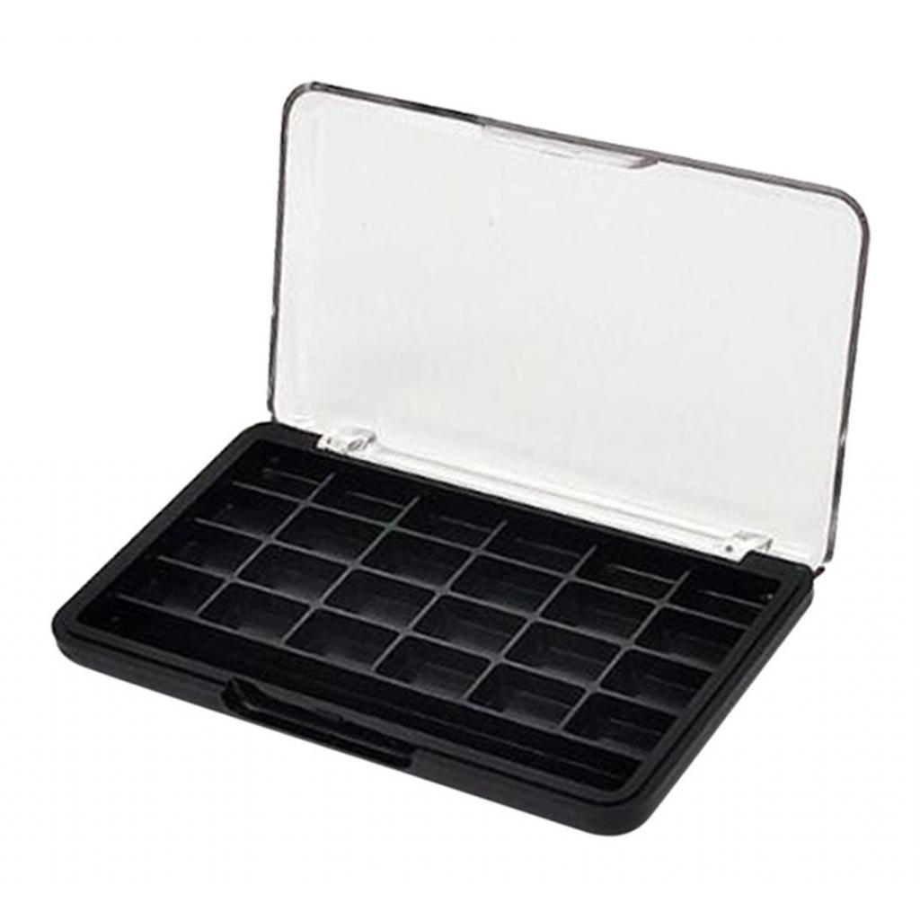 2 Packs 24 Slots Plastic Eyeshadow Palette Powder Bronzer Organizer Holder Case