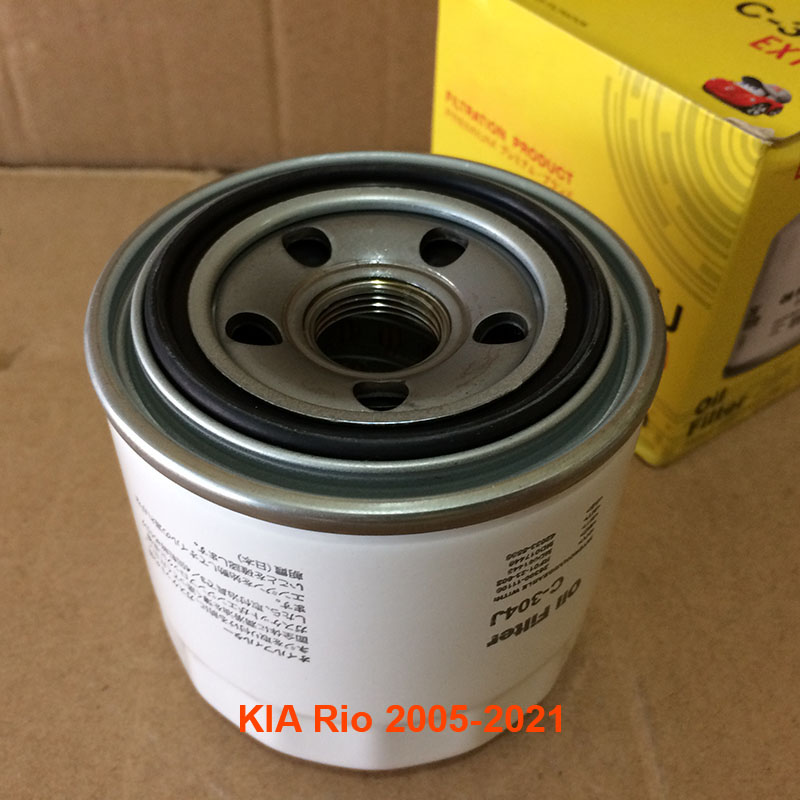 Lọc nhớt C304J-33 dùng cho KIA Rio 2005, 2006, 2007, 2008, 2009, 2010, 2011, 2012, 2013, 2014, 2015, 2016, 2017, 2018, 2019, 2020, 2021 26300-35500