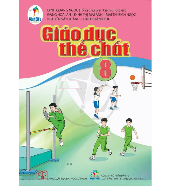 Sách - Giáo dục thể chất 8 Cánh Diều và 2 tập giấy kiểm tra kẻ ngang vỏ xanh