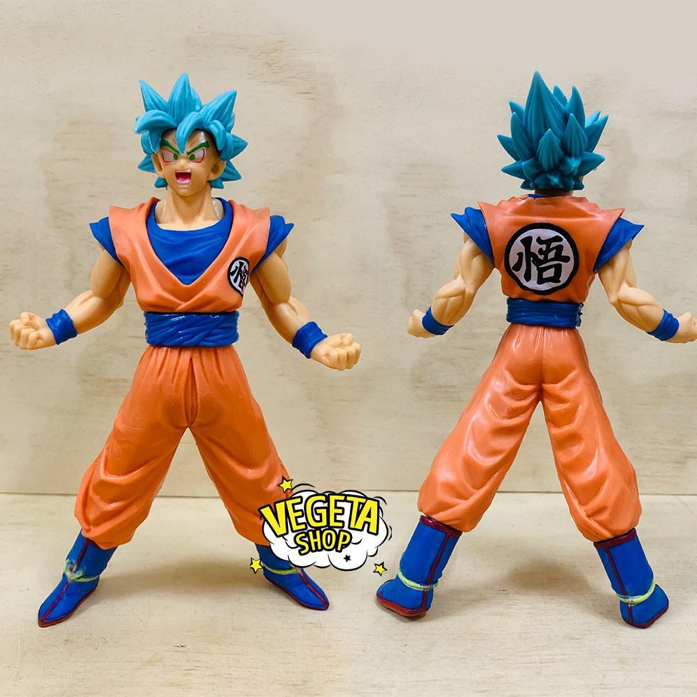 Mô hình Dragon Ball Super - Mô hình Songoku Son Goku Super Saiyan God SSJ - Goku tóc xanh vận nội công - Cao 18cm