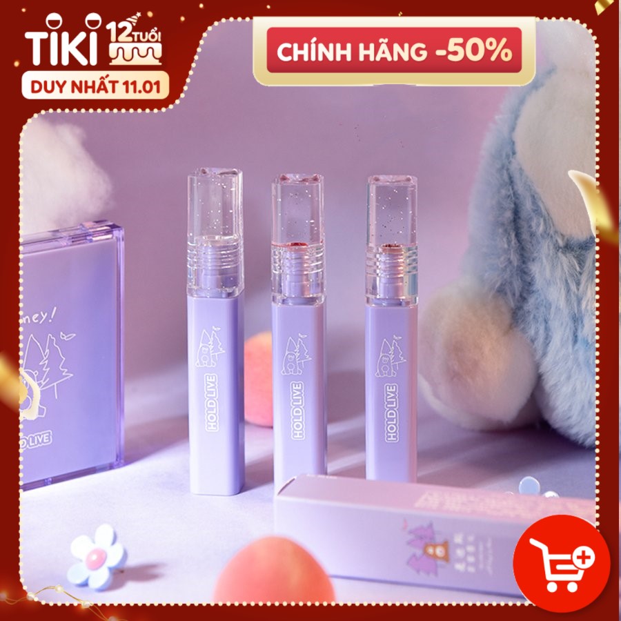 Son kem tím HOLD LIVE gấu tím mềm mịn sương khói Maddie Bear Soft fog Lip Mud Holdlive HLIV59