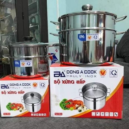 BỘ NỒI XỬNG HẤP INOX CAO CẤP ĐÁY TỪ ĐÔNG Á COOK- SIZE 20CM, 28CM