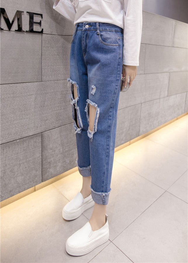 Quần jeans nữ rách lỗ cá tính Mã: QD1834