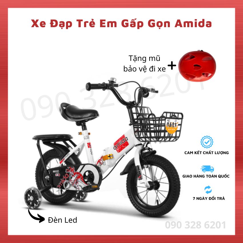 Xe đạp trẻ em gấp gọn 12inch - 18inch, xe đạp thể thao cho bé 2 - 12 tuổi 