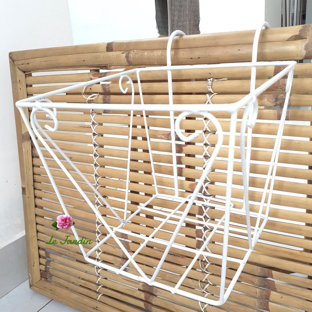Giỏ sắt treo ban công loại tốt hình vuông 22x22cm