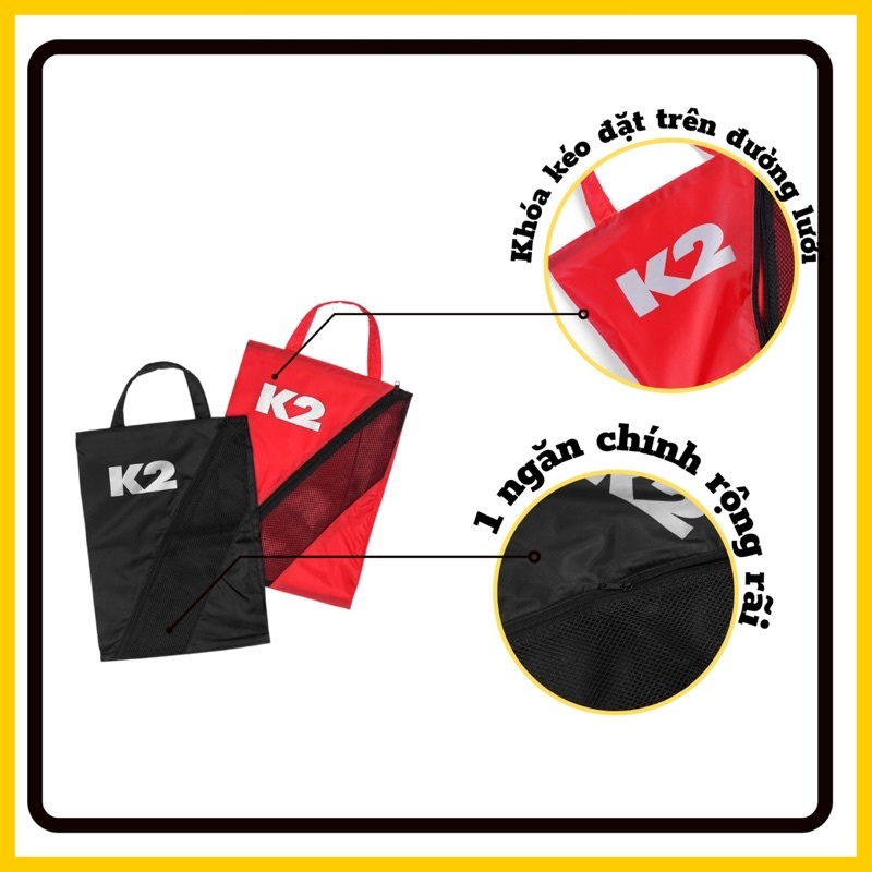 Túi đựng giày dép thể thao K2 - Túi đựng giày đá banh , du lịch , tập gym - Chống bụi , nước có tay cầm / Kích thước túi 38x28 cm