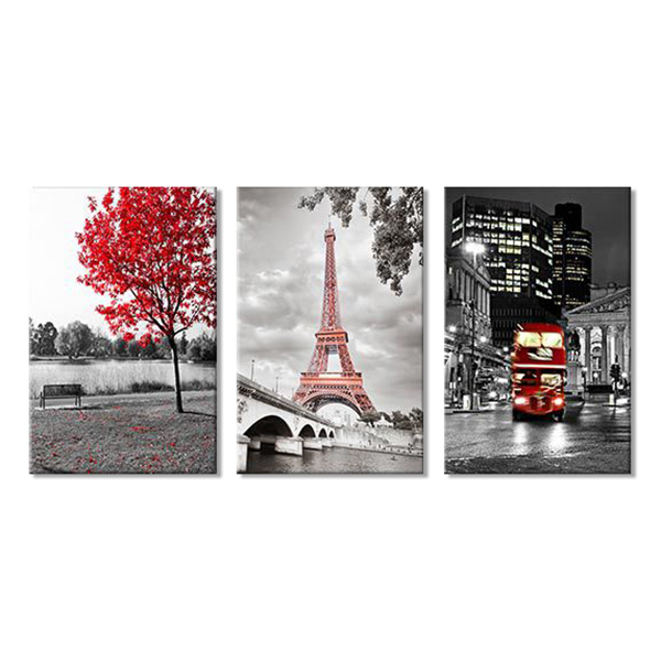 Bộ 3 Tranh Treo Tường Scandinavian Paris W269