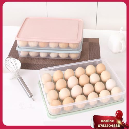 Hộp Đựng Trứng 1 Tầng 24 Quả Tiết Kiệm Diện Tích - Miễn Phí Vận Chuyển