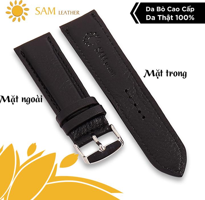 Dây da đồng hồ SAM Leather SAM101DBW - Dây đeo đồng hồ da bò cao cấp