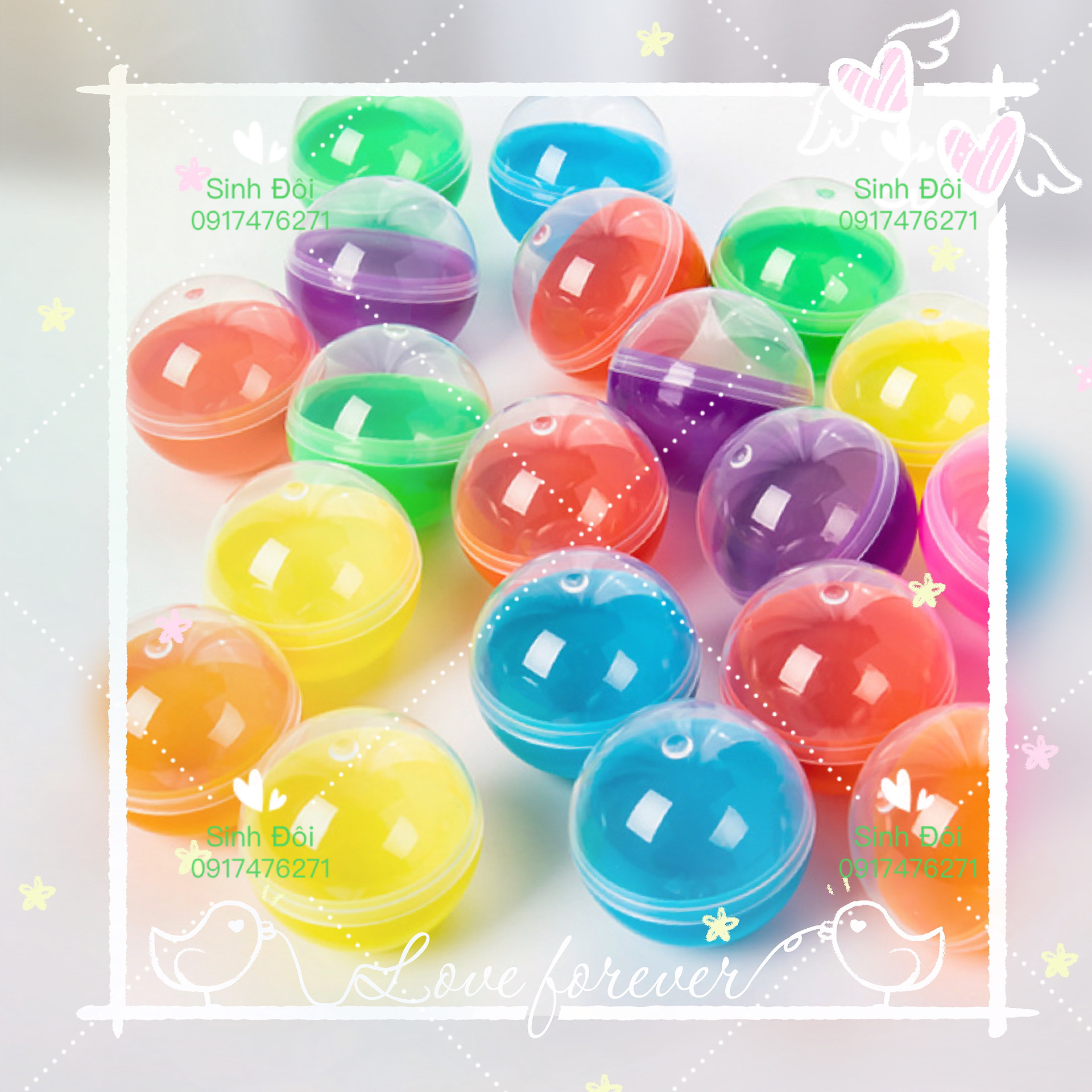 10 quả bóng nhựa 28mm  tròn bốc thăm trúng thưởng - phụ kiện đồ chơi máy bán hàng tự động