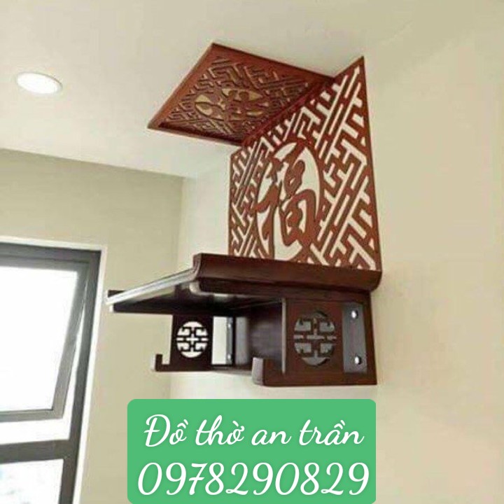 Bàn thờ treo tường bằng gỗ sồi nga 69 cm