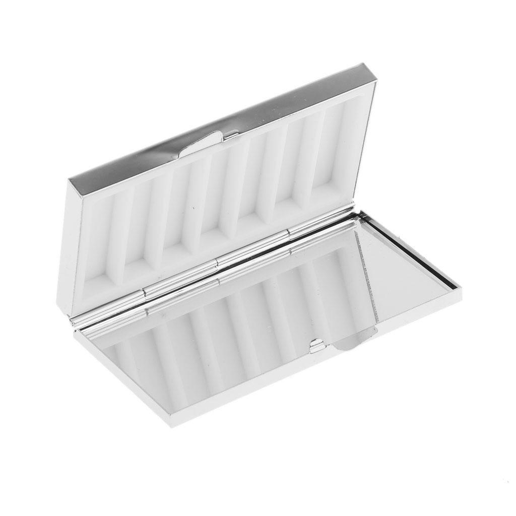 2 Pieces Mini Travel Metal Pill Tablet Box Medicine Organizer Container Case