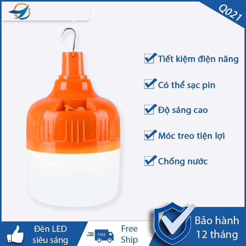 Bóng đèn tích điện Đèn Led tích điện sạc usb 100w dùng 6h đến 8h tiện lợi cho gia đình