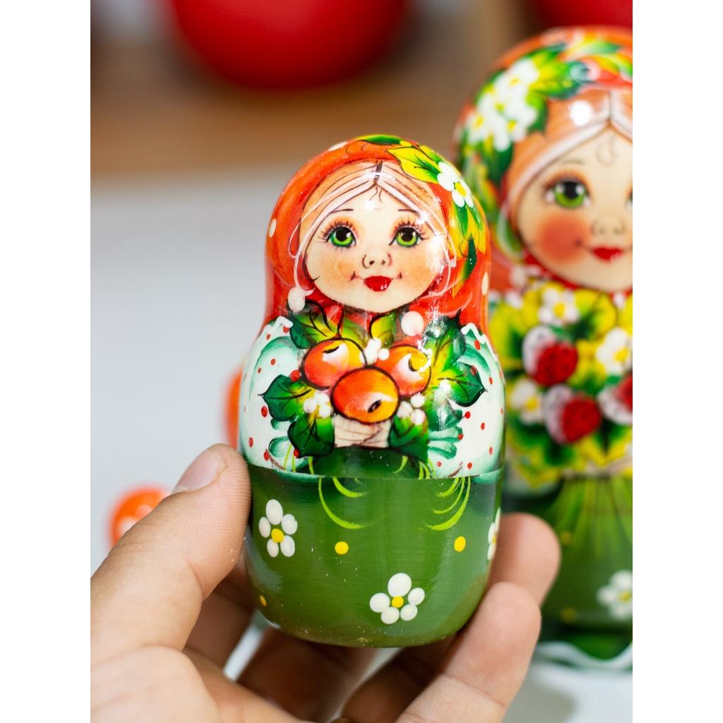 BỘ BÚP BÊ NGA MATRYOSHKA 5 LỚP 15CM "MISA ÔM DÂU TÂY" CỰC DỄ THƯƠNG