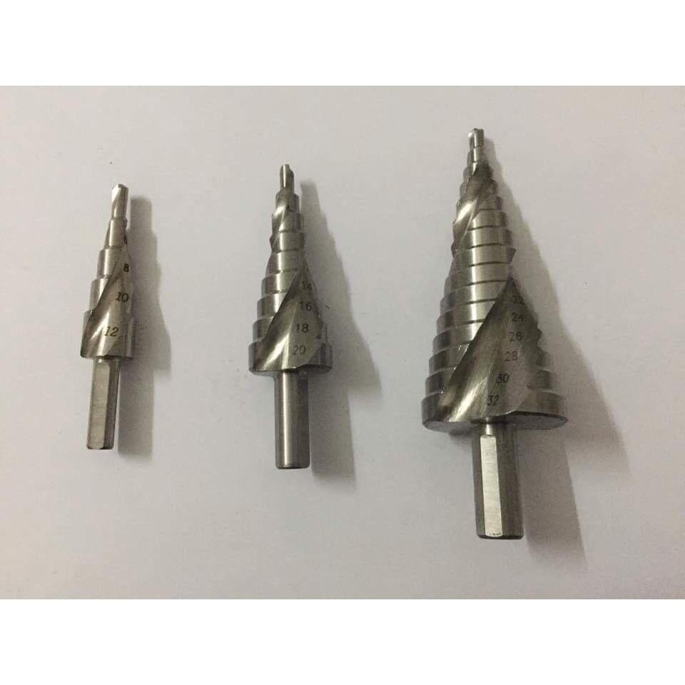 Bộ 3 mũi khoan tháp HSS coban siêu cứng từ 4mm đến 32mm