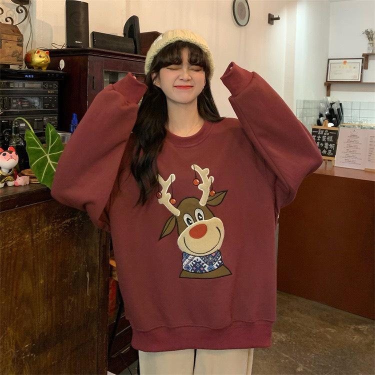 Áo Sweater Nỉ Noel Hình In Tuần Lộc