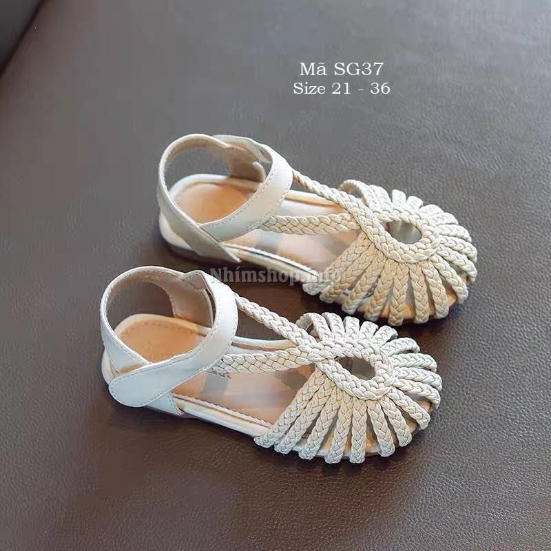 Dép trẻ em SG37 Sandal bé gái tết sam đẹp điệu quai hậu bít mũi duyên dáng phong cách Hàn Quốc cho bé 1 - 5 tuổi