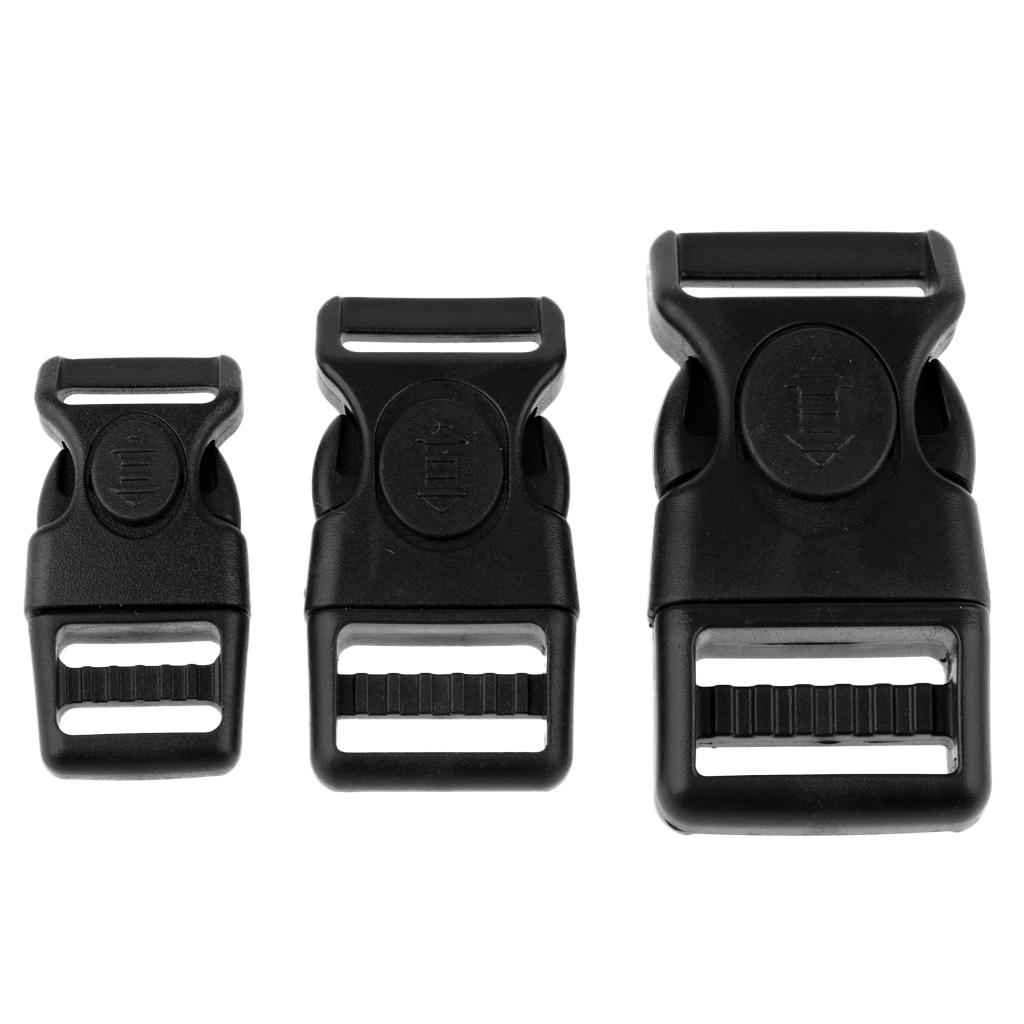 10pcs Plastic Black Curved Buckle Side Release For Paracord Bracelet